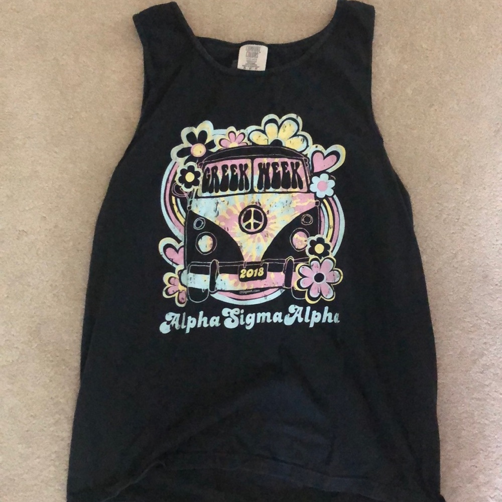 Comfort colors alpha sigma alpha Greek week tank